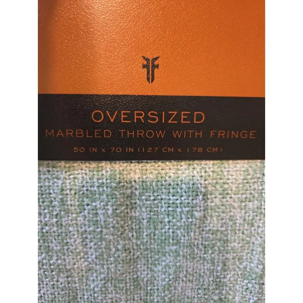 FRYE Fringe Oversized Throw Blanket 50 x 70
